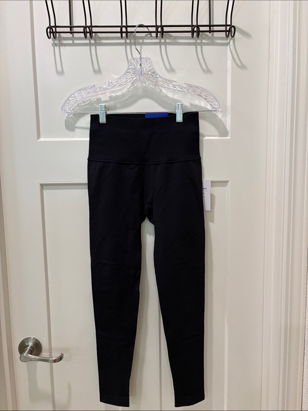 JoyLab Black High-Rise Ribbed Waist Leggings